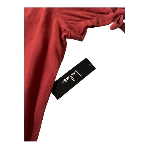 Lulus Orange Linen Rayon Button Back Dress Medium - Picture 8 of 12